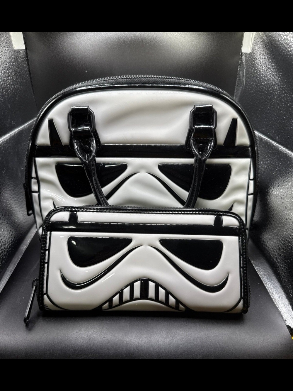 Loungefly White and Black Stormtrooper Graphic Bag and Wallet Set